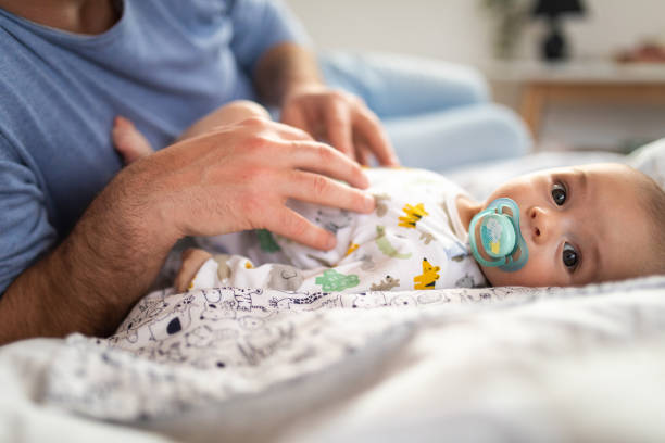 istock Sweet baby boy with pacifier 1141198879