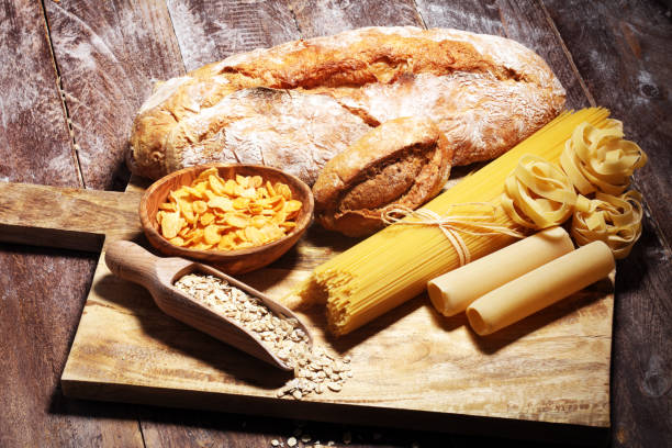 istock whole grain products with complex carbohydrates on table 1141199303
