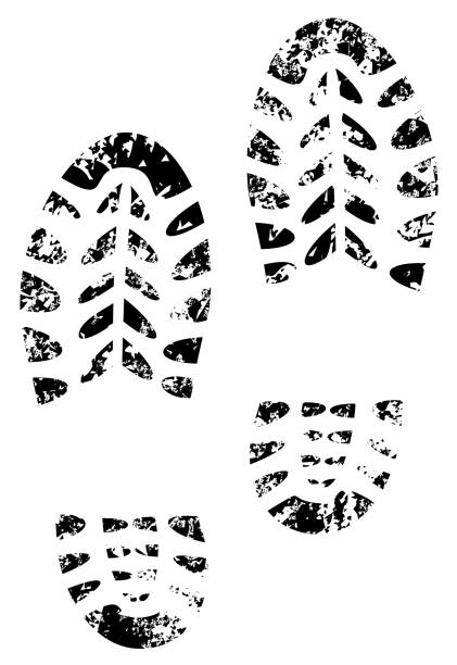 shoe print grunge illustration shoe print grunge illustration vector eps 10 officer boots stock illustrations