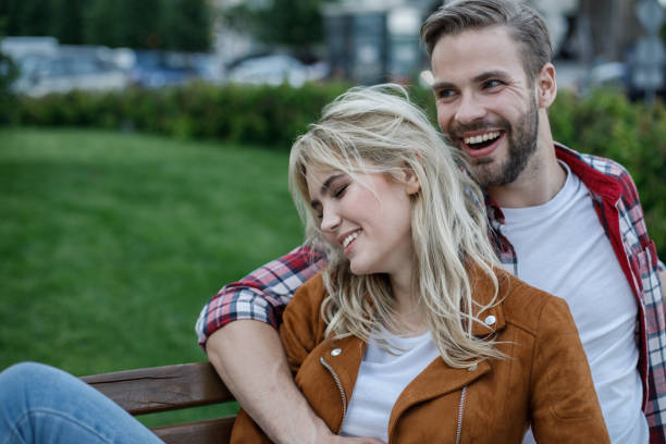 istock Cute pair of young people having fun 1141201485