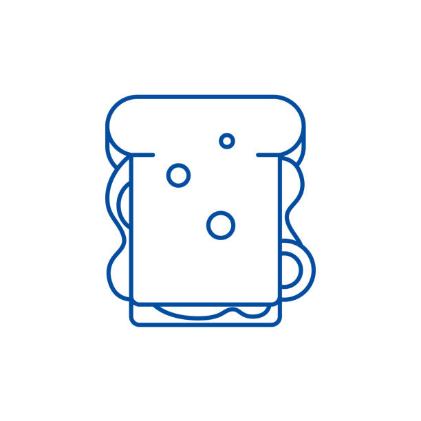 sandwich-linie icon konzept. sandwich flaches vektor-symbol, schild, umrissbild. - sandwich turkey bread toast stock-grafiken, -clipart, -cartoons und -symbole