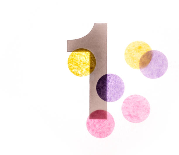 istock 1 number one, graphic black digit and creative typography with colourful wheels, happy birthday 1141205111