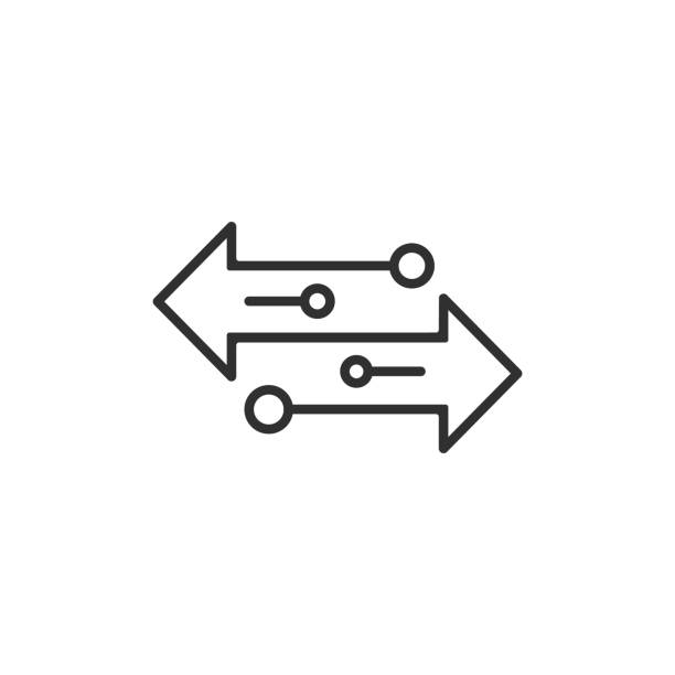 do ikony linii w lewo i w prawo. izolowane na białym tle. ilustracja wektorowa. - multiplication stock illustrations