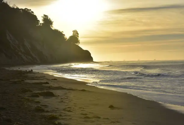 Breathtaking beach on the shore of california