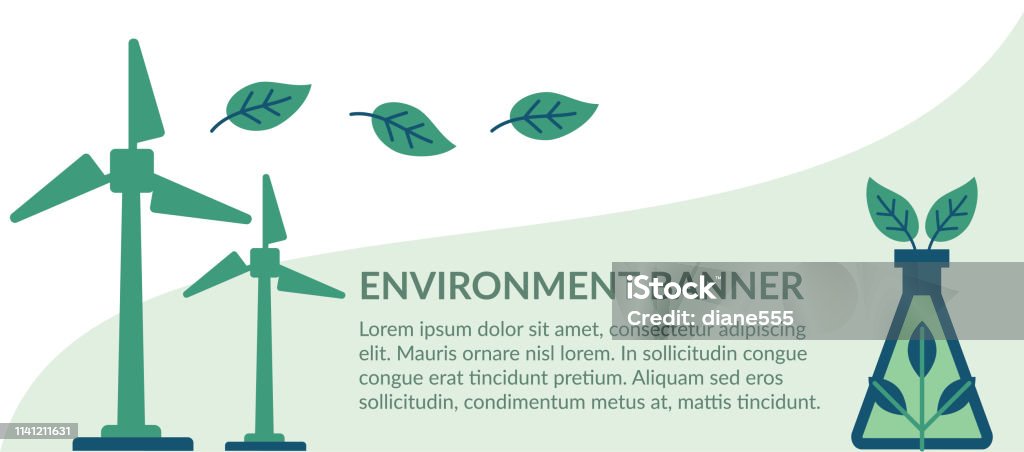 Flat Design Environment Icons Environment banners with flat design icons and room for text. Banner - Sign stock vector