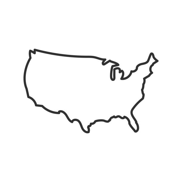 USA map icon. isolated on white background. Vector illustration. USA map icon. isolated on white background. Vector illustration. Eps 10 united states map outline stock illustrations