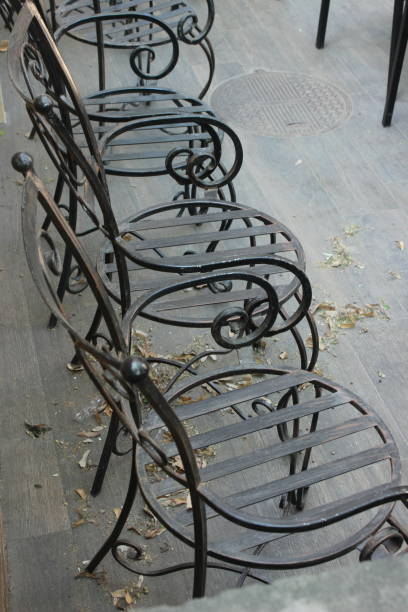 istock Terrace Outdoor Iron Dining Chair 1141217718