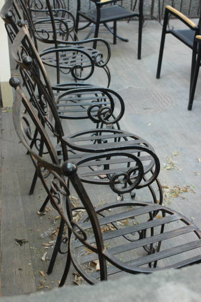 istock Terrace Outdoor Iron Dining Chair 1141217798