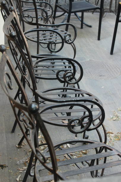 istock Terrace Outdoor Iron Dining Chair 1141217854