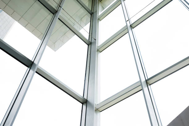 istock Glass wall in morden office building 1141218175