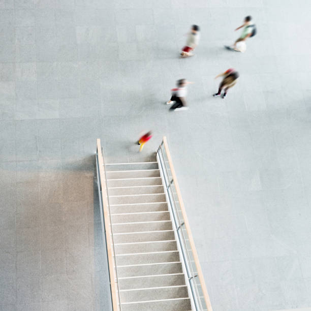 istock Modern staircase at the office building lobby 1141218209