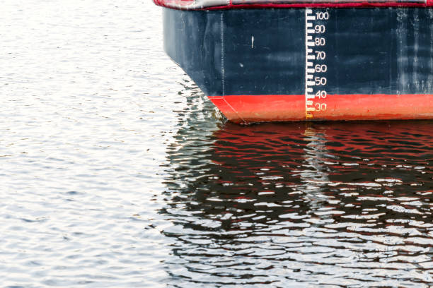 istock Waterline ship displacement marked on the ship side 1141219594