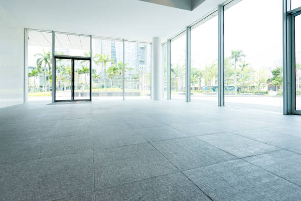 istock Bright lobby in morden office building 1141220492
