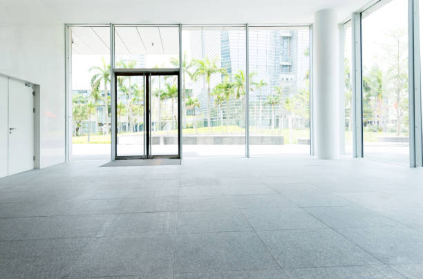 istock Bright lobby in morden office building 1141220717