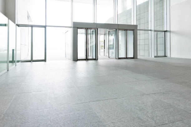 istock Bright lobby in morden office building 1141220928