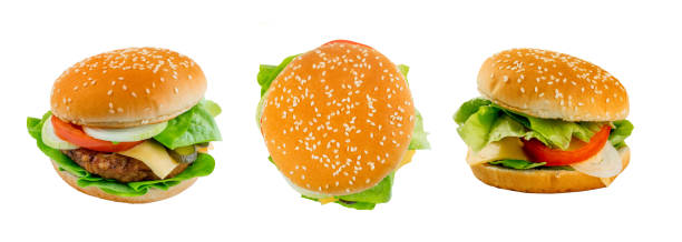 istock Burger with Roast Beef, Cheese and Fresh Green Lettuce Salad 1141221927
