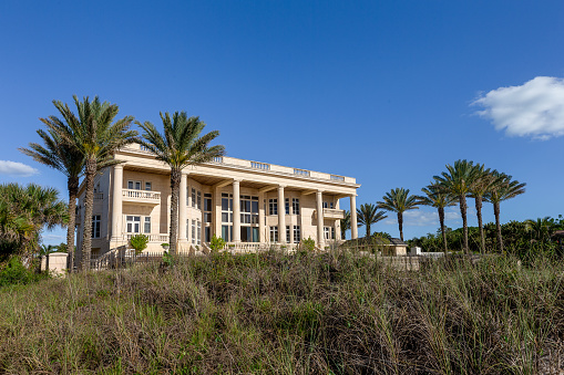 Siesta Key, FL - March 28, 2019: Siesta Key mansion and setting for MTV reality show Siesta Key. It is owned by the show