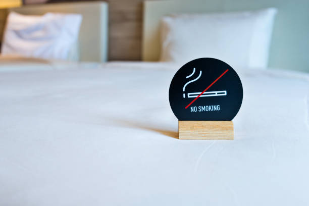 istock No smoking sign on hotel bed 1141226482