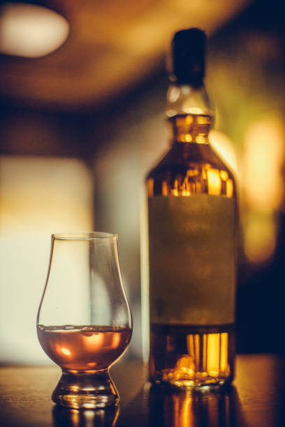 istock Glencairn whisky glass and bottle 1141229285