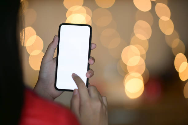 istock Girl and blank screen mobile phone 1141230900