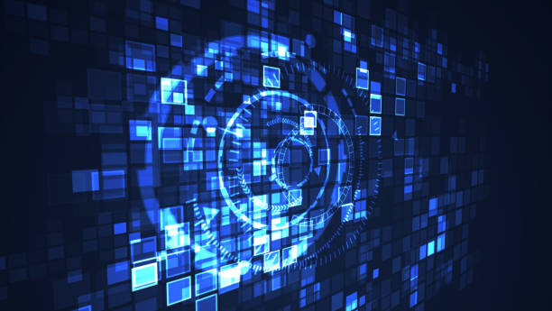 istock Abstract circle cyber digital technology graphic blue color. Internet futuristic concept. 1141232229
