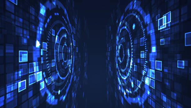 istock Abstract circle cyber digital technology graphic blue color. Internet futuristic concept. 1141232311