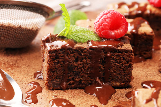 istock chocolate brownie cake dessert with raspberry and spices on a rustic background 1141236257