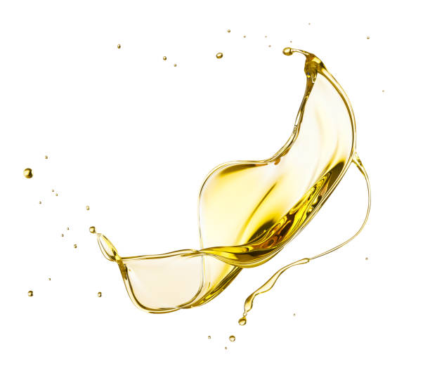 istock Olive or engine oil splash, cosmetic serum liquid isolated on white background. 1141238150
