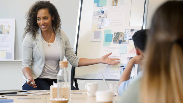 istock Confident design professional pitches ideas 1141239393