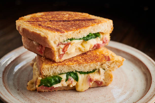 istock Toasted Chicken, Chorizo, Cheese and Spinach sandwich. 1141240877
