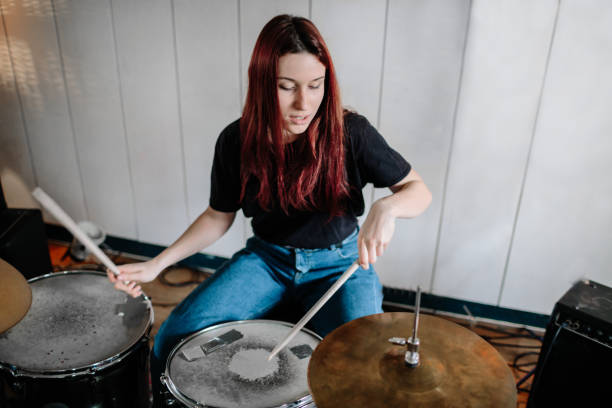 istock Female Drummer On Rehearsal 1141240975