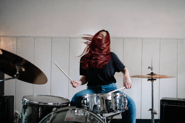 Female Drummer On Rehearsal