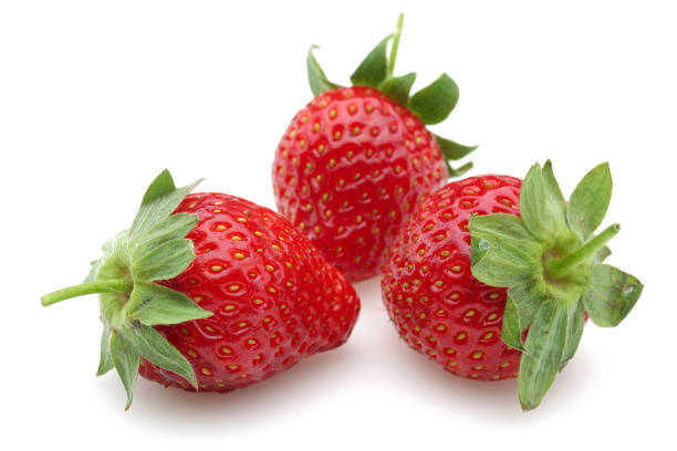 istock Whole fresh strawberries isolated on white 1141241411