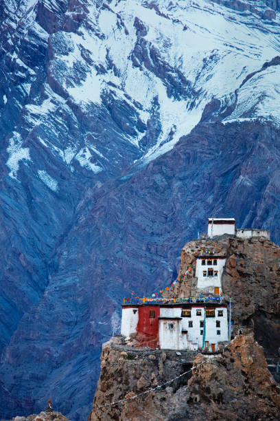Dhankar gompa in Himalayas, India Dhankar monastry on a cliff. Spiti Valley, Himachal Pradesh, India himachal pradesh photos stock pictures, royalty-free photos & images