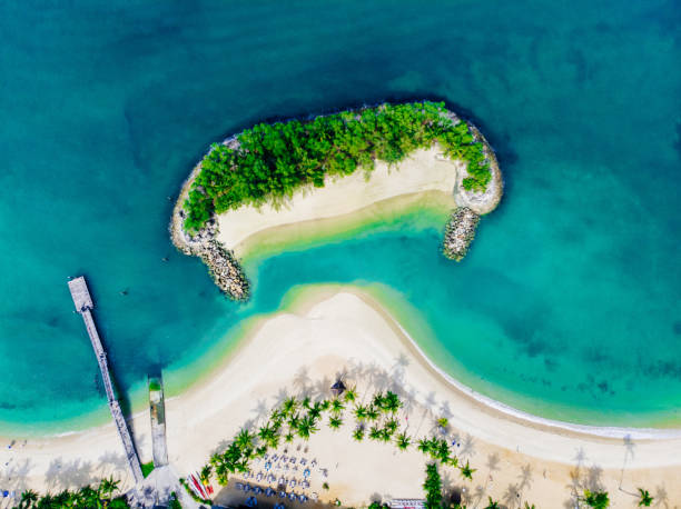 istock Sentosa Island Beach aerial view 1141241721