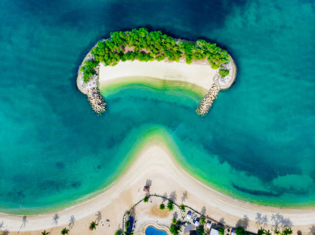 istock Sentosa Island Beach aerial view 1141241827