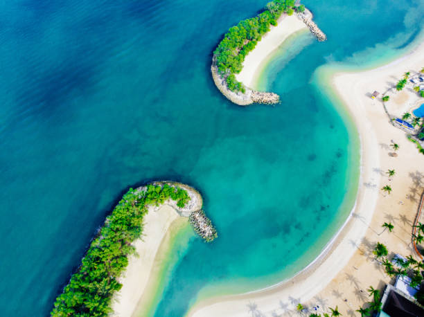istock Sentosa Island Beach aerial view 1141242318