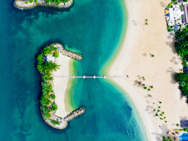 istock Sentosa Island Beach aerial view 1141242321