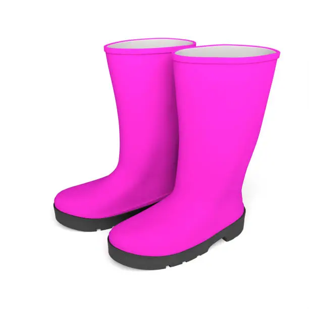 boots gumboots rainboots waterproof shoes 3D
