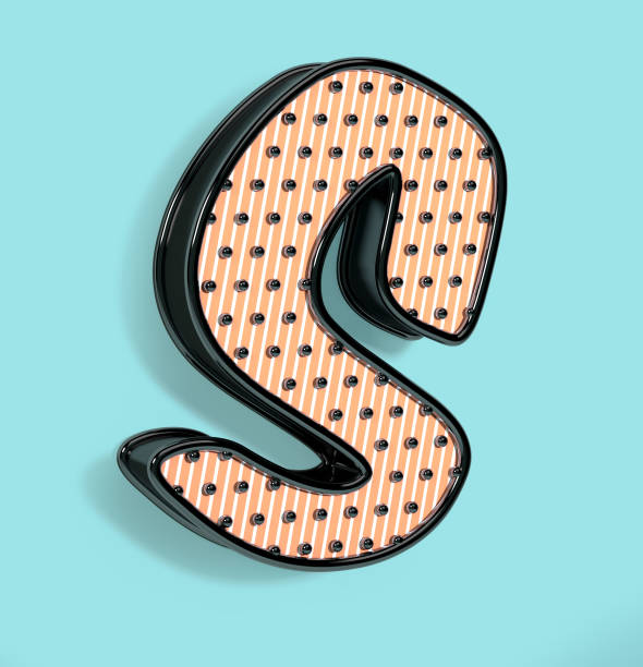 Letter S. Pop Art Font. 3d Font with Dots Pattern. Retro Comic Book Concept. 3d Illustration isolated on blue Background. 3d Illustration isolated on blue Background.