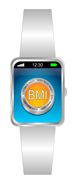 istock Smartwatch with BMI - Body Mass Index Button - 3D illustration 1141244527