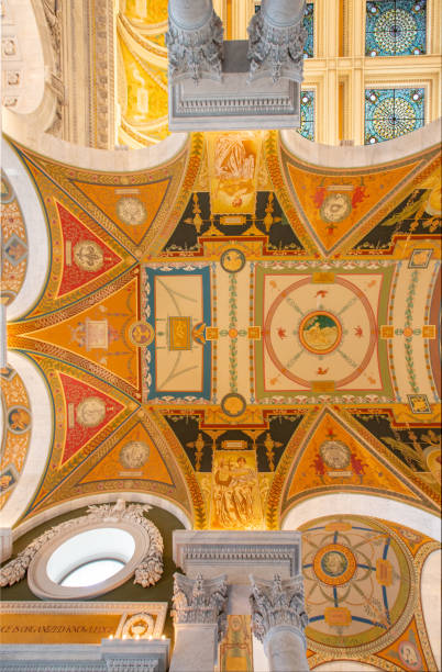 istock Library of Congress Great Hall Columns and Ceiling in Washington, DC 1141246272