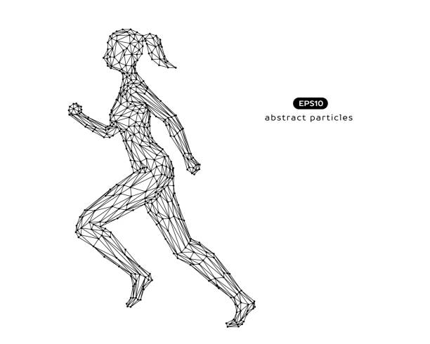 istock Abstract vector illustration of running woman. 1141252069