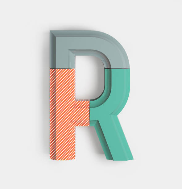 istock Geometric Vivid Font. Letter R 1141253938