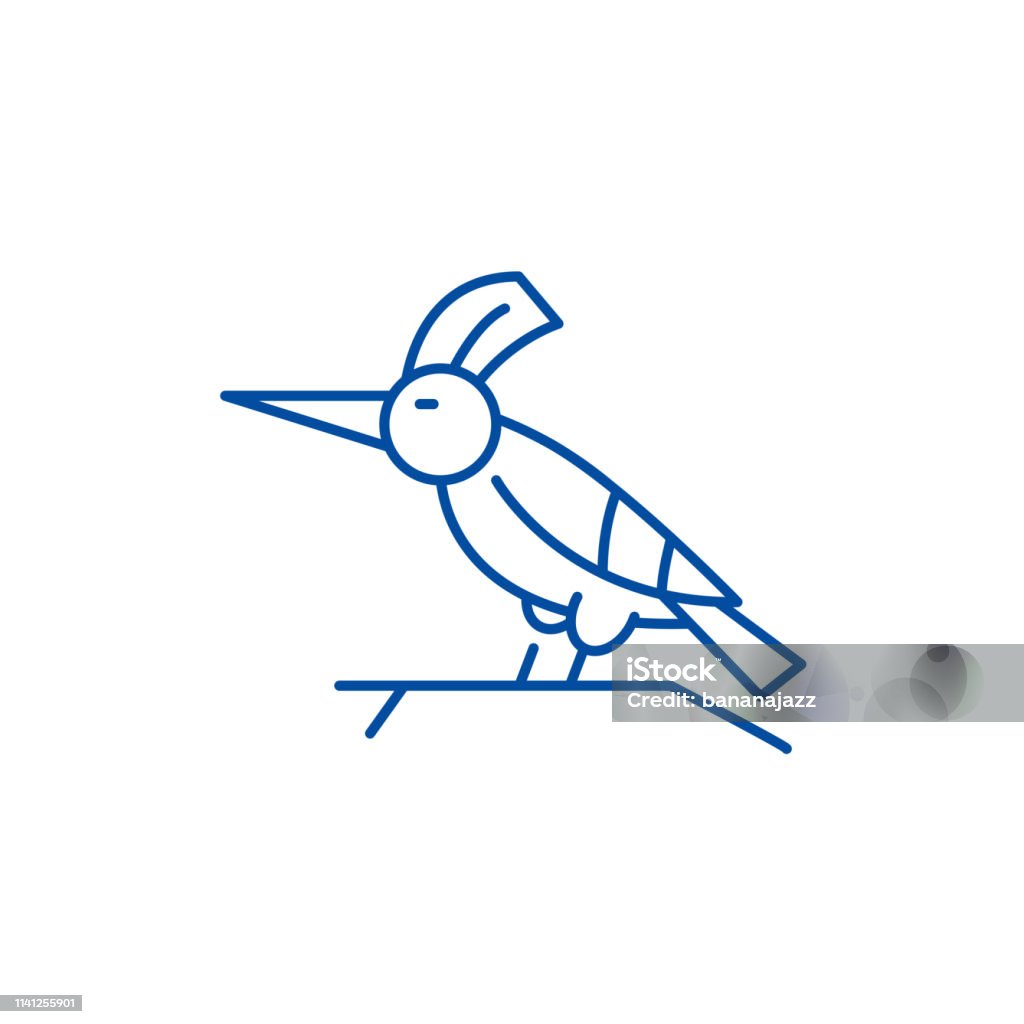 Woodpecker line icon concept. Woodpecker flat  vector symbol, sign, outline illustration. Woodpecker line concept icon. Woodpecker flat  vector website sign, outline symbol, illustration. Anaerobic Exercise stock vector