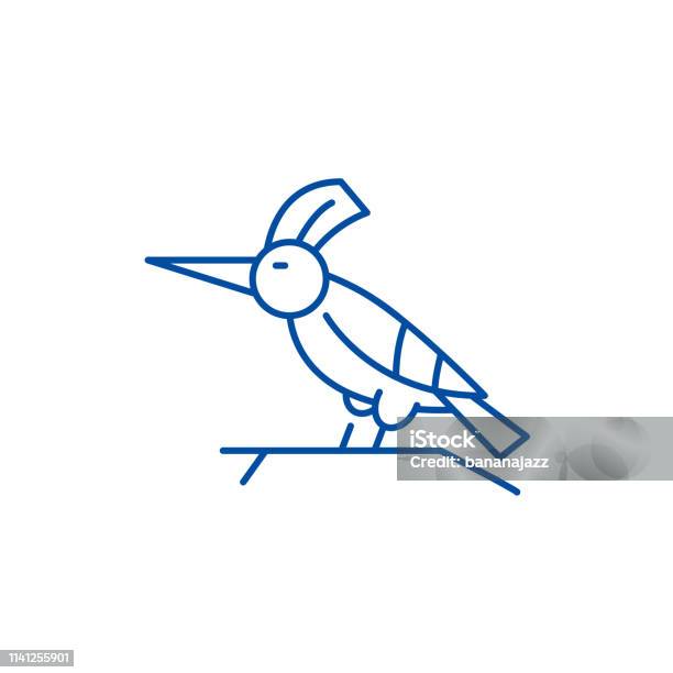 Woodpecker Line Icon Concept Woodpecker Flat Vector Symbol Sign Outline Illustration Stock Illustration - Download Image Now