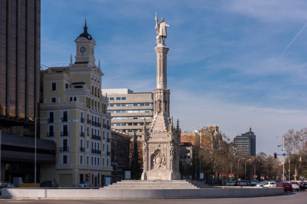 Christopher Columbus monument at Madrid city, Spain.