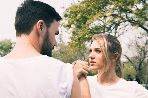 istock Happy young couple relation concept 1141256560