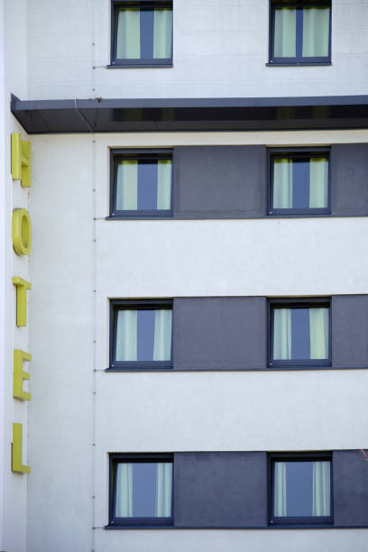 istock Hotel facade with sign 1141259139