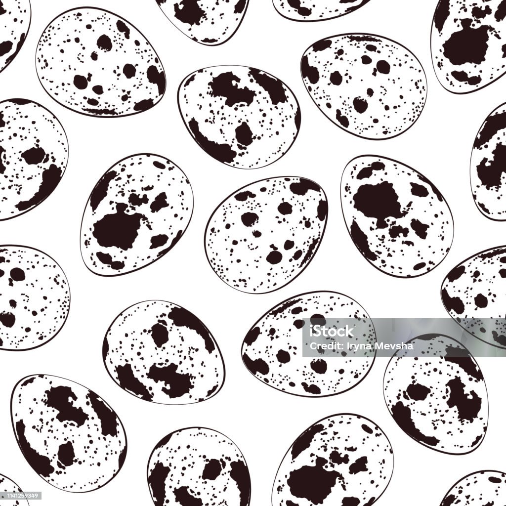 Quail eggs on the white background Quail eggs on white background. Vector seamless pattern. Template for Easter greeting cards. Can be used for decoration greeting card, posters, postcard, wrapping paper. Art stock vector